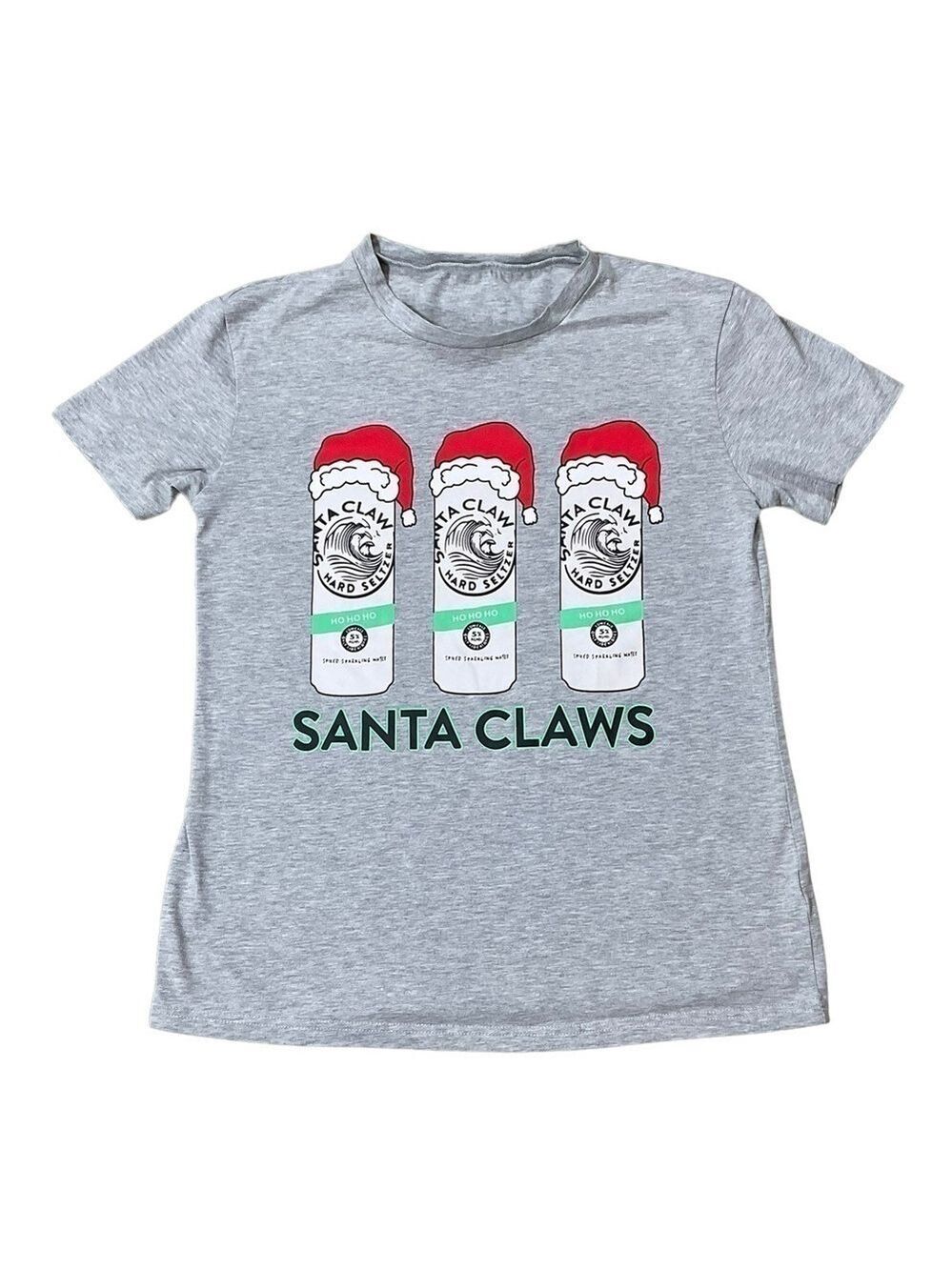 Santa Claws Hard Seltzer Christmas T-shirt Size: Medium